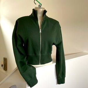 Dynamite Cropped Green With Fleece lining hoodie .